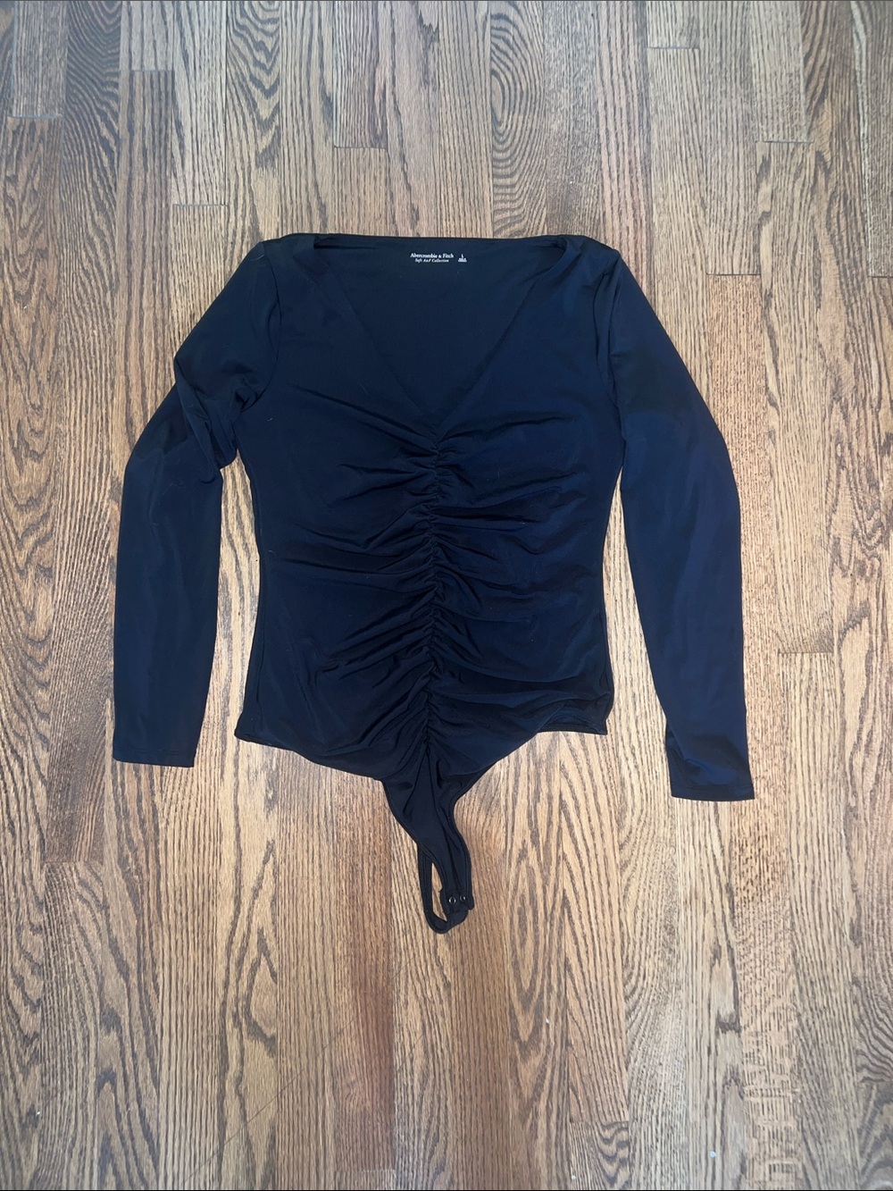abercrombie & fitch | SOFT A&F | black long sleeve bodysuit | size L